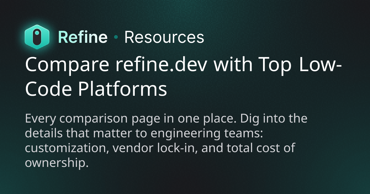 Compare refine.dev with Top Low-Code Platforms | Refine